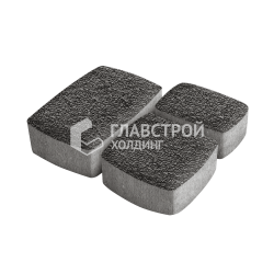 Тротуарная плитка «Классика 3 камня», джафар-черная с мраморной крошкой, 4 см