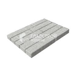 Тротуарная плитка Лукано, белая на камне, 6 см
