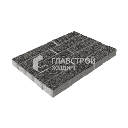 Тротуарная плитка Лукано, джафар-черная с гранитной крошкой, 6 см