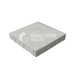 Тротуарная плитка Квадрат 400х400х60, белая на камне