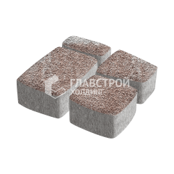 Тротуарная плитка Классика 4 камня, хаски с мраморной крошкой, 6 см