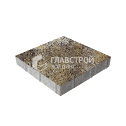 Тротуарная плитка Квадрат 400х400х60, агат-желтый на камне