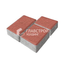 Тротуарная плитка Урбан, красная на камне, 4 см
