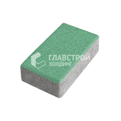 Тротуарная плитка «Брусчатка», зеленая на камне, 4 см