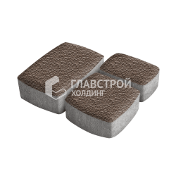 Тротуарная плитка «Классика 3 камня», коричневая с мраморной крошкой, 4 см