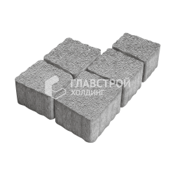 Тротуарная плитка Антик, серо-белая на камне, 4 см