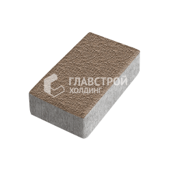 Тротуарная плитка Брусчатка, светло-коричневая с мраморной крошкой, 8 см