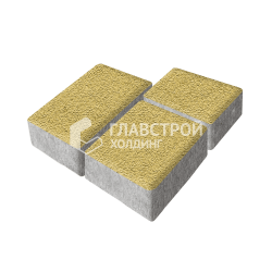 Тротуарная плитка «Урбан», желтая на камне, 4 см