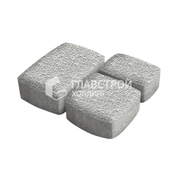 Тротуарная плитка Классика 3 камня, белая с мраморной крошкой, 6 см