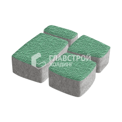 Тротуарная плитка «Классика 4 камня», зеленая с мраморной крошкой, 6 см