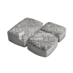 Тротуарная плитка Классика 3 камня, антрацит с мраморной крошкой, 6 см
